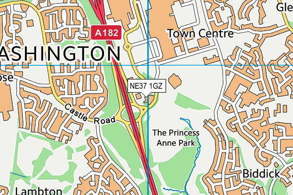 NE37 1GZ map - OS VectorMap District (Ordnance Survey)