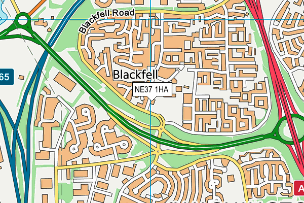 NE37 1HA map - OS VectorMap District (Ordnance Survey) NE37 1HA map - OS VectorMap District (Ordnance Survey)