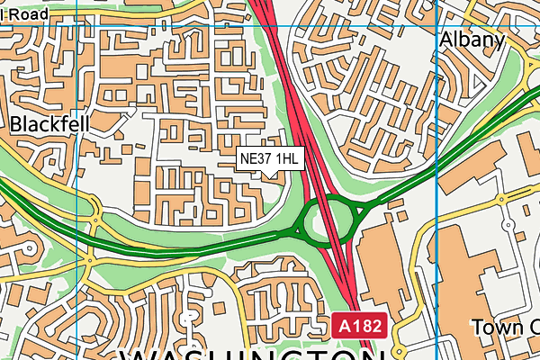 NE37 1HL map - OS VectorMap District (Ordnance Survey) NE37 1HL map - OS VectorMap District (Ordnance Survey)
