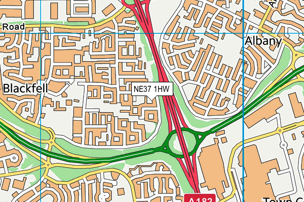 NE37 1HW map - OS VectorMap District (Ordnance Survey) NE37 1HW map - OS VectorMap District (Ordnance Survey)