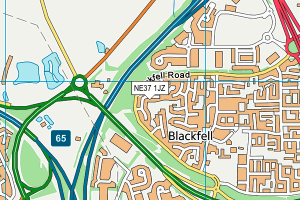 NE37 1JZ map - OS VectorMap District (Ordnance Survey) NE37 1JZ map - OS VectorMap District (Ordnance Survey)