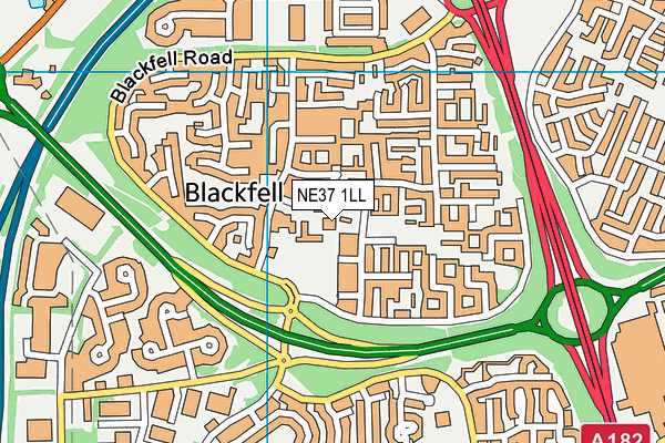NE37 1LL map - OS VectorMap District (Ordnance Survey) NE37 1LL map - OS VectorMap District (Ordnance Survey)