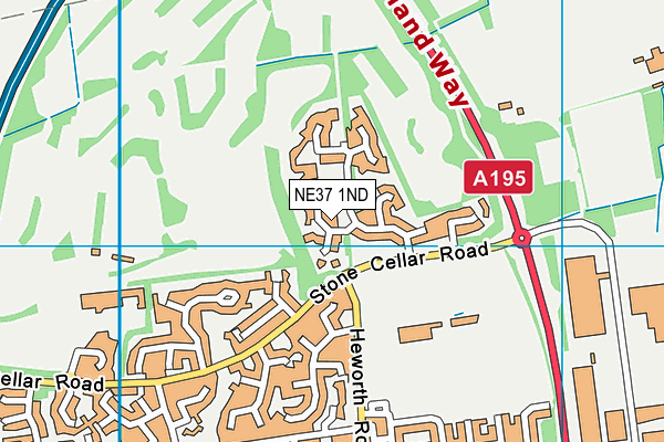 NE37 1ND map - OS VectorMap District (Ordnance Survey) NE37 1ND map - OS VectorMap District (Ordnance Survey)