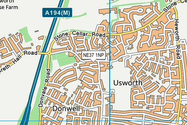 NE37 1NP map - OS VectorMap District (Ordnance Survey) NE37 1NP map - OS VectorMap District (Ordnance Survey)