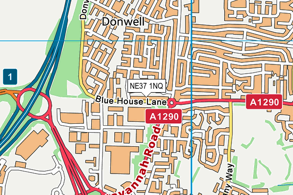 NE37 1NQ map - OS VectorMap District (Ordnance Survey)