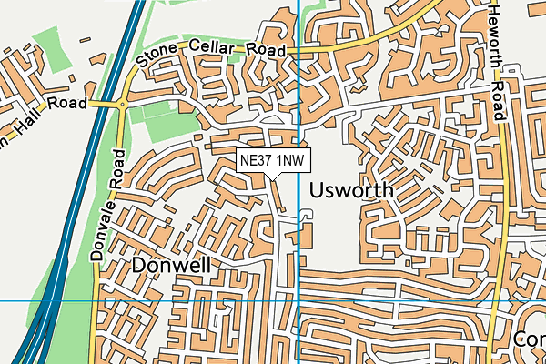NE37 1NW map - OS VectorMap District (Ordnance Survey) NE37 1NW map - OS VectorMap District (Ordnance Survey)