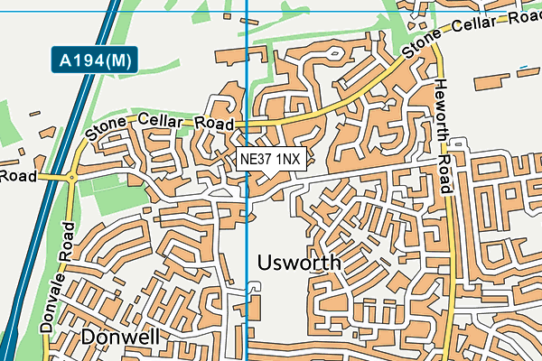 NE37 1NX map - OS VectorMap District (Ordnance Survey) NE37 1NX map - OS VectorMap District (Ordnance Survey)