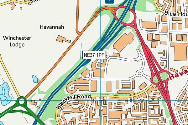 NE37 1PF map - OS VectorMap District (Ordnance Survey) NE37 1PF map - OS VectorMap District (Ordnance Survey)