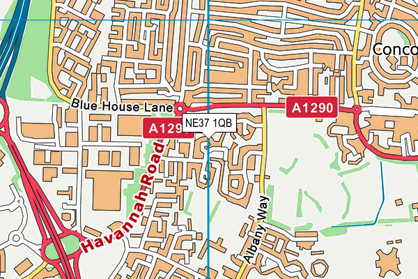 NE37 1QB map - OS VectorMap District (Ordnance Survey) NE37 1QB map - OS VectorMap District (Ordnance Survey)