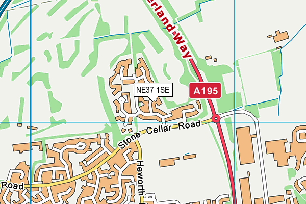 NE37 1SE map - OS VectorMap District (Ordnance Survey) NE37 1SE map - OS VectorMap District (Ordnance Survey)