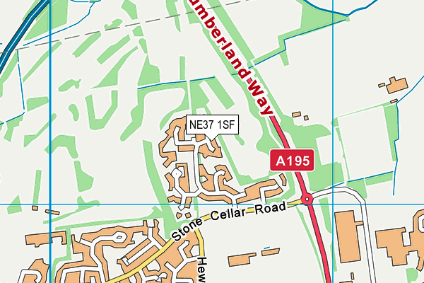 NE37 1SF map - OS VectorMap District (Ordnance Survey) NE37 1SF map - OS VectorMap District (Ordnance Survey)