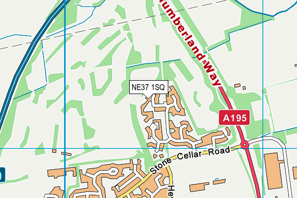 NE37 1SQ map - OS VectorMap District (Ordnance Survey)