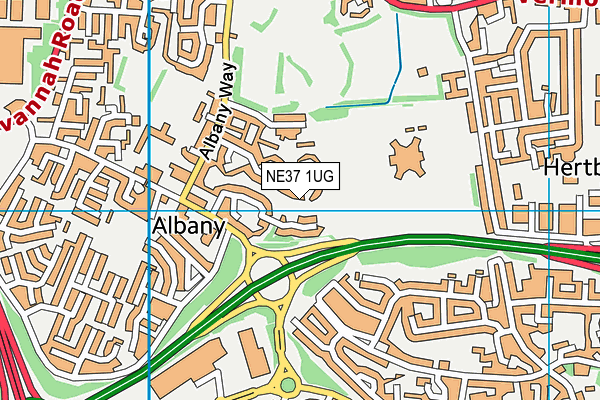 NE37 1UG map - OS VectorMap District (Ordnance Survey) NE37 1UG map - OS VectorMap District (Ordnance Survey)