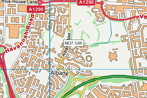 NE37 1UW map - OS VectorMap District (Ordnance Survey) NE37 1UW map - OS VectorMap District (Ordnance Survey)