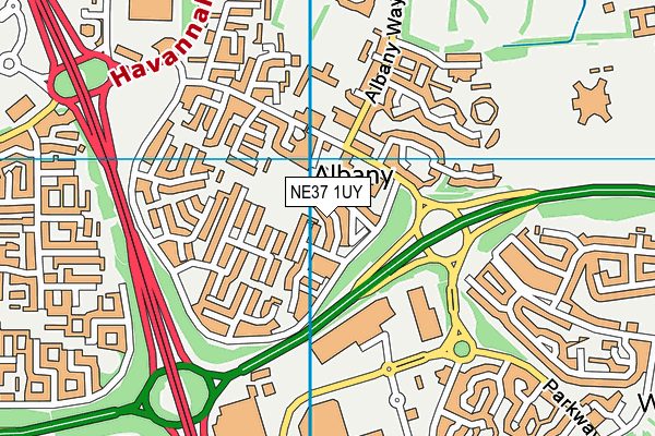 NE37 1UY map - OS VectorMap District (Ordnance Survey)