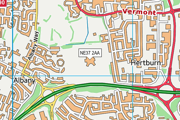 NE37 2AA map - OS VectorMap District (Ordnance Survey) NE37 2AA map - OS VectorMap District (Ordnance Survey)