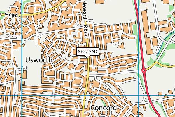 NE37 2AD map - OS VectorMap District (Ordnance Survey) NE37 2AD map - OS VectorMap District (Ordnance Survey)