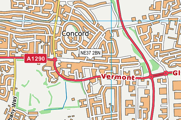 NE37 2BN map - OS VectorMap District (Ordnance Survey) NE37 2BN map - OS VectorMap District (Ordnance Survey)