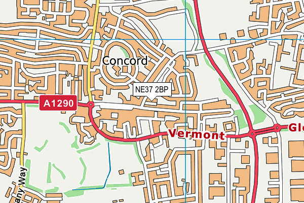 NE37 2BP map - OS VectorMap District (Ordnance Survey) NE37 2BP map - OS VectorMap District (Ordnance Survey)