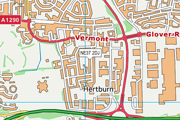 NE37 2DJ map - OS VectorMap District (Ordnance Survey)