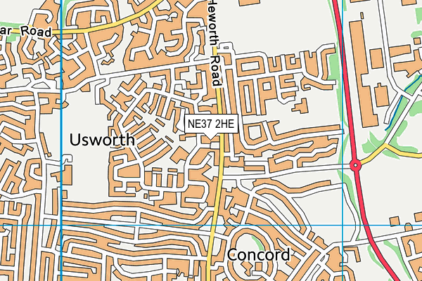 NE37 2HE map - OS VectorMap District (Ordnance Survey) NE37 2HE map - OS VectorMap District (Ordnance Survey)