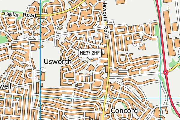 NE37 2HF map - OS VectorMap District (Ordnance Survey) NE37 2HF map - OS VectorMap District (Ordnance Survey)