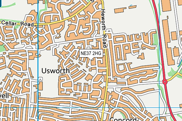 NE37 2HG map - OS VectorMap District (Ordnance Survey) NE37 2HG map - OS VectorMap District (Ordnance Survey)