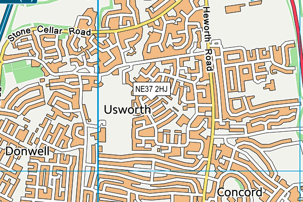 NE37 2HJ map - OS VectorMap District (Ordnance Survey) NE37 2HJ map - OS VectorMap District (Ordnance Survey)
