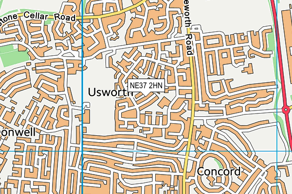 NE37 2HN map - OS VectorMap District (Ordnance Survey) NE37 2HN map - OS VectorMap District (Ordnance Survey)