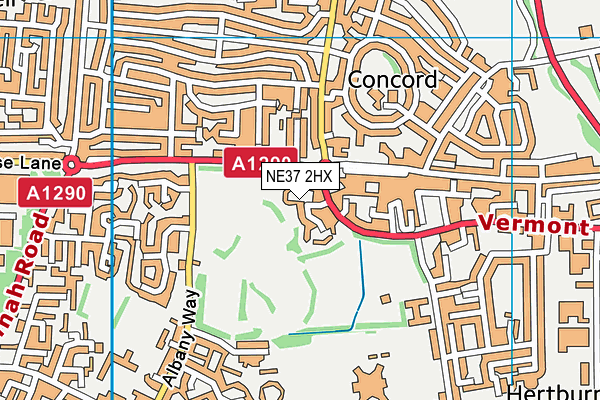 NE37 2HX map - OS VectorMap District (Ordnance Survey) NE37 2HX map - OS VectorMap District (Ordnance Survey)
