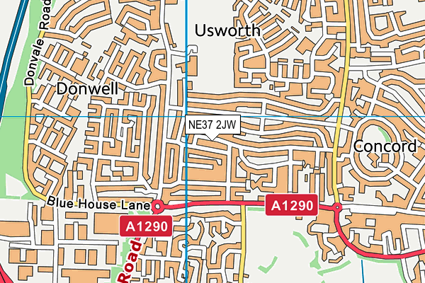 NE37 2JW map - OS VectorMap District (Ordnance Survey) NE37 2JW map - OS VectorMap District (Ordnance Survey)