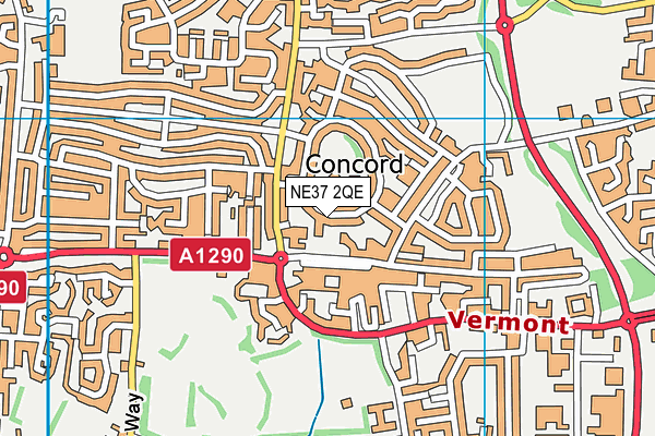 NE37 2QE map - OS VectorMap District (Ordnance Survey) NE37 2QE map - OS VectorMap District (Ordnance Survey)