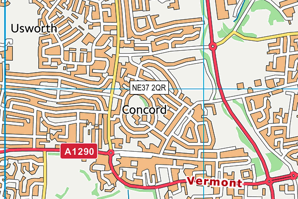 NE37 2QR map - OS VectorMap District (Ordnance Survey) NE37 2QR map - OS VectorMap District (Ordnance Survey)