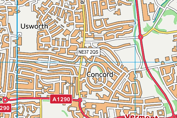 NE37 2QS map - OS VectorMap District (Ordnance Survey)