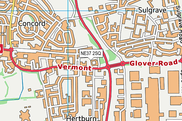 NE37 2SQ map - OS VectorMap District (Ordnance Survey) NE37 2SQ map - OS VectorMap District (Ordnance Survey)