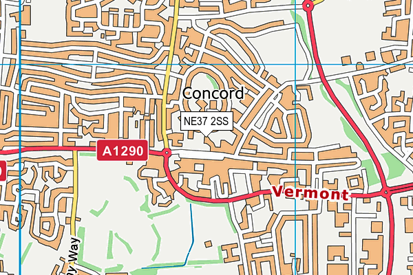 NE37 2SS map - OS VectorMap District (Ordnance Survey) NE37 2SS map - OS VectorMap District (Ordnance Survey)