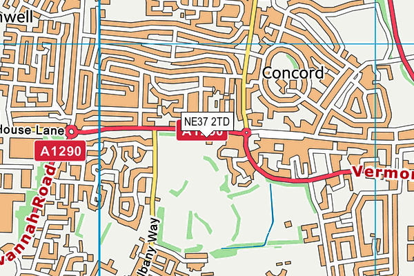NE37 2TD map - OS VectorMap District (Ordnance Survey) NE37 2TD map - OS VectorMap District (Ordnance Survey)