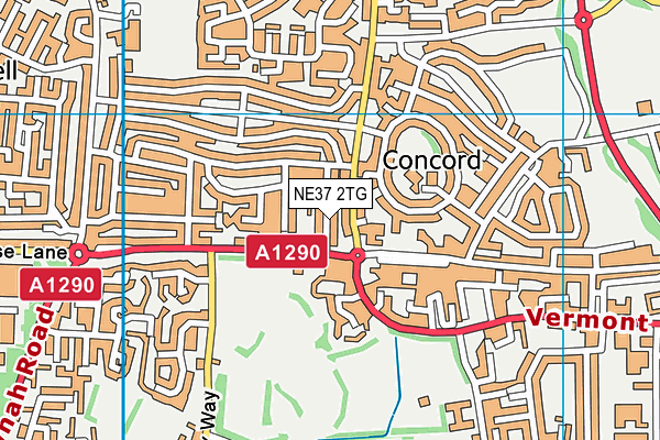 NE37 2TG map - OS VectorMap District (Ordnance Survey) NE37 2TG map - OS VectorMap District (Ordnance Survey)