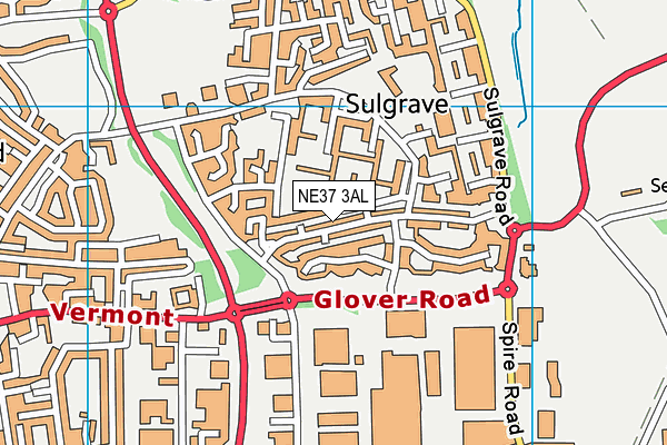 NE37 3AL map - OS VectorMap District (Ordnance Survey) NE37 3AL map - OS VectorMap District (Ordnance Survey)