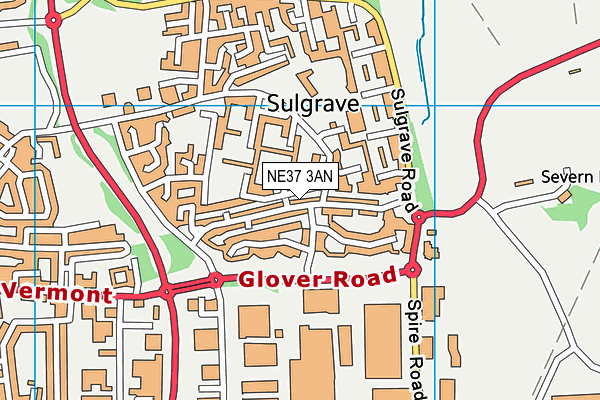 NE37 3AN map - OS VectorMap District (Ordnance Survey) NE37 3AN map - OS VectorMap District (Ordnance Survey)