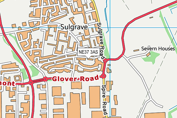 NE37 3AS map - OS VectorMap District (Ordnance Survey)