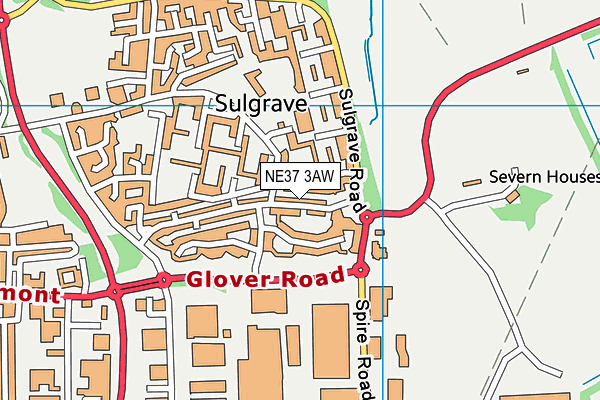 NE37 3AW map - OS VectorMap District (Ordnance Survey)