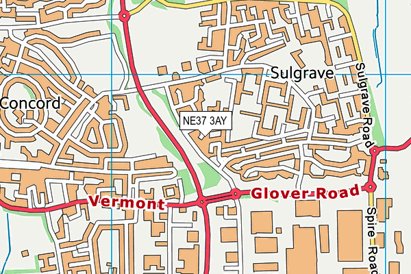 NE37 3AY map - OS VectorMap District (Ordnance Survey) NE37 3AY map - OS VectorMap District (Ordnance Survey)