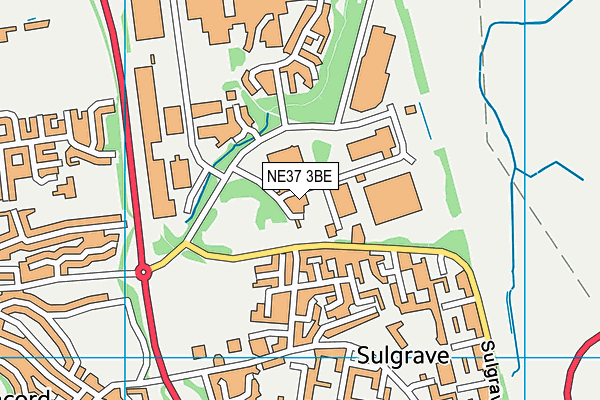 NE37 3BE map - OS VectorMap District (Ordnance Survey)