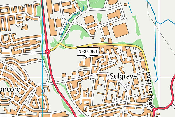 NE37 3BJ map - OS VectorMap District (Ordnance Survey) NE37 3BJ map - OS VectorMap District (Ordnance Survey)