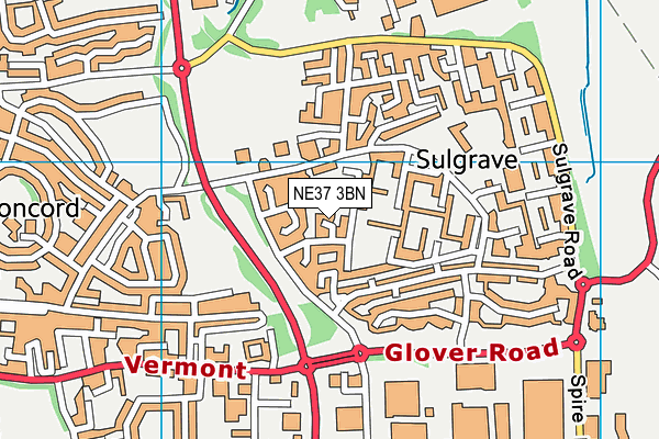 NE37 3BN map - OS VectorMap District (Ordnance Survey) NE37 3BN map - OS VectorMap District (Ordnance Survey)