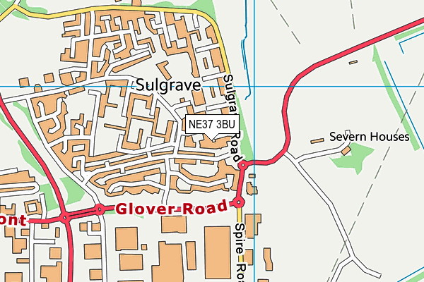 NE37 3BU map - OS VectorMap District (Ordnance Survey) NE37 3BU map - OS VectorMap District (Ordnance Survey)