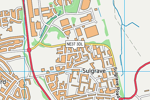 NE37 3DL map - OS VectorMap District (Ordnance Survey)