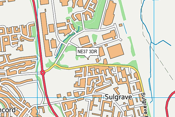 NE37 3DR map - OS VectorMap District (Ordnance Survey) NE37 3DR map - OS VectorMap District (Ordnance Survey)