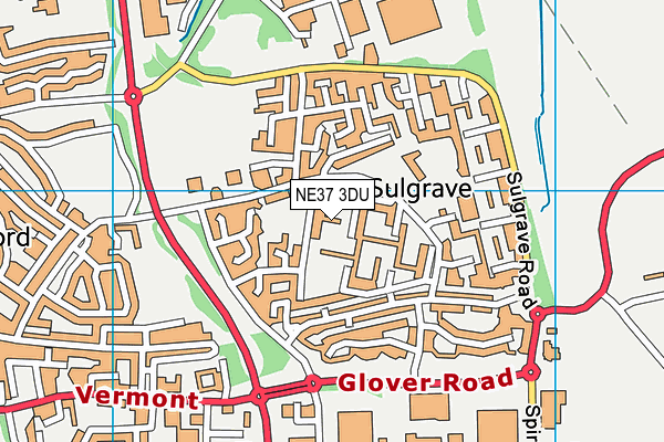 NE37 3DU map - OS VectorMap District (Ordnance Survey)